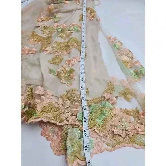 Xenia Boutique Women's 4 Emelia Embroidered Floral Low Plunge Mini Dress - Picture 5 of 7